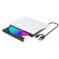 Ārējais diskdzinis Gembird External USB CD DVD drive White
