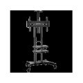 ONKRON Mobile TV Stand for 50-83” TVs with Wheels Shelves Height Adjustable Rolling TV Cart, Black TS1881-B