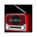 Speaker SVEN SRP-150, red (3W, Bluetooth, FM/AM/SW, USB, microSD, flashlight, battery) SV-022617