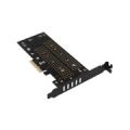 AXAGON PCEM2-D PCI-E 3.0 4x - DUAL M.2 SSD (NVMe + SATA), dual voltage, up to 110mm SSD PCEM2-D