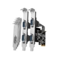 PCI-Express card with four serial ports 250 kbps. ASIX AX99100. Standard & Low profile. PCEA-S4N
