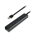 AXAGON HUE-SA7BP 7x USB3.0 ALU Charging Hub Incl. AC Adapter, Black HUE-SA7BP