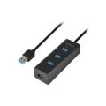 AXAGON HUE-S2BL 4x USB3.0 Charging Hub 1.2m Cable, MicroUSB Charging HUE-S2BL