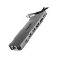 AXAGON HMC-7HX2 USB-C 3.2 Gen 1 hub, 2x USB-A + 1x USB-C, 2x HDMI 4K 60Hz, GLAN, PD 100W, 15cm USB-C cable HMC-7HX2