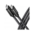 Axagon Data and charging USB 3.2 Gen 2 cable lengh 1 m. PD 100W, 5A, 4K HD video. Black braided. BUCM32-CM10AB