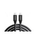 Axagon Data and charging USB 3.2 Gen1 cable lengh 3 m. PD 60W, 3A. Black braided. BUCM3-CM30AB