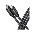 Axagon Data and charging USB 3.2 Gen 1 cable length 1.5 m. PD 60W, 3A. Black braided. BUCM3-CM15AB