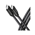 Axagon Data and charging USB 3.2 Gen 1 cable length 1 m. PD 60W, 3A. Black braided. BUCM3-CM10AB