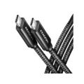 Axagon Data and charging USB 480Mbps cable length 2.5 m. PD 240W, 5A. Black braided. BUCM2-CM25AB