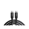 Axagon Data and charging USB 2.0 cable 1.5 m long. PD 60W, 3A. Black braided. BUCM-CM15AB
