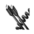 Axagon Data and charging USB 2.0 cable lengh 0.6 m. PD 60W, 3A. Black twisted. BUCM-CM10TB