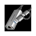 AXAGON ADE-TXCA USB-C USB3.2 Gen 1 + USB-A reduction- Gigabit Ethernet 10/100/1000 Adapter, metal, titan grey ADE-TXCA