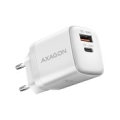 Axagon Sil wallcharger 2x port (USB-A + USB-C), PD3.0/QC4+/PPS/AFC/Apple. 30W total power. ACU-PQ30W