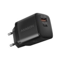 Axagon Sil wallcharger 2x port (USB-A + USB-C), PD3.0/QC4+/PPS/AFC/Apple. 30W total power. ACU-PQ30