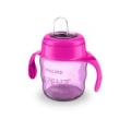 Philips Avent Easy Sip mācību krūzīte ar rokturiem,  6M+, 200ml, silikona snīpis, rozā
