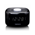 Lenco radio pulkstenis, ar nakts gaismu, balts