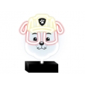PAW PATROL Led neona lampa uz statīva bērniem, Ķepu patruļa-Rubble