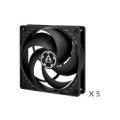 ARCTIC P12 Pressure-Optimised Fans, 3-pin, 5-fan pack, black