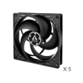 ARCTIC P14 Pressure-Optimised Fans, 3-pin, Black, 5 pcs