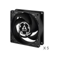ARCTIC P8 Silent Pressure-Optimised Extra Quiet Fans, 3-pin, 80mm, black, 5pcs