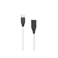 Silicone cable USB - Micro USB (white, 1m)