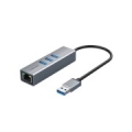 Premium adapter USB 3.0  - USB 3.0 (3 Ports) + RJ45, 0.15m