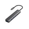 Adapter USB Type-C - HDMI, LAN, 3x USB 3.0 Type-A, USB Type-C PD100W