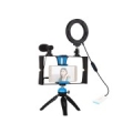 Blogging Smartphone Video Rig (LED Ring Light, Tripod Mount, Phone Holder, Mic)
