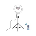 LED Ring Lamp 26 cm With Desktop Tripod Mount Up To 1.1m, Phone Clamp, USB