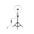 LED Ring Lamp 30 cm With Desktop Tripod Mount Up To 1.1m, Phone Clamp, USB