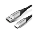 Vention Cotton Braided USB 2.0 A Male to C Male 3A Cable 1M Gray Aluminum Alloy Type