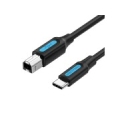 USB 2.0 printer cable, male type C to male B, 2 m