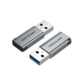Vention USB 3.0 Male to USB-C Female Adapter Gray Aluminum Alloy Type