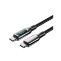 Vention Cotton Braided USB 2.0 C Male to C Male 5A Cable With LED Display 1.2M Black Zinc Alloy Type