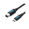 USB 2.0 printer cable, male type C to male B, 1 m