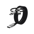 Vention USB 2.0 A Male to 3-in-1 Micro-B&USB-C&Lightning Male Cable 1M Gray Aluminum Alloy Type