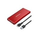 Qoltec 51831 Enclosure | M.2 SSD drive | SATA | NGFF| USB 3.0 | Super speed 5Gb/s | 2TB | Red