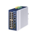 PLANET IP30 Industrial L2/L4 16-Port Managed L2/L4 Gigabit Ethernet (10/100/1000) Power over Ethernet (PoE) Aluminium, Blue