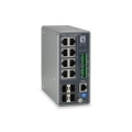 LevelOne TURING 12-Port L3 Lite Managed Gigabit Industrial Switch, 8 PoE Outputs, 240W, 802.3at/af PoE, 4 x SFP, -40°C to 75°C