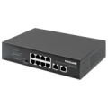 Intellinet 8-Port Gigabit Ethernet PoE+ Switch with 2 RJ45 Gigabit Uplink Ports, IEEE 802.3at/af Power over Ethernet (PoE+/PoE) Compliant, 120 W, Endspan, Desktop (WITH C14 2 PIN POWER CORD)