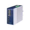 PLANET IP30 Industrial 8-Port Unmanaged Gigabit Ethernet (10/100/1000) Aluminium, Blue