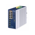 PLANET IP30 Industrial L2/L4 8-Port Managed L2/L4 Gigabit Ethernet (10/100/1000) Aluminium, Blue