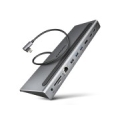 Axagon HMC-4KX3 USB 5Gbps hub, 3x USB-A, 2x HDMI, DP, RJ-45, SD/microSD, audio, PD 100W