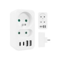 Current socket x2 + 4xUSB Maclean, splitter with 2 sockets, 2xUSB A, 2xUSB C PD 20W, 1x16A + 1x6A, MCE249 F/W