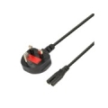 iBOX Euro 2-PIN Power Cable Audio-RTV VDE 1.8m UK Plug