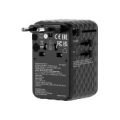 Verbatim Charge 'n' Travel 100W Universal Travel Adapter with retractable cable Black