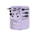 Verbatim Charge 'n' Travel 100W Universal Travel Adapter with retractable cable Purple