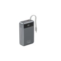 Gembird PB20-PD65-LCD-01 Fast charging power bank with integrated cables, 65W, 20000 mAh, black
