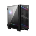 MSI MPG VELOX 100P AIRFLOW Mid Tower Gaming Computer Case 'Black, 3x 120mm Fan + 1x 120mm ARGB Fan, ARGB light strip, USB Type-C, 1x Tempered Glass, Center, E-ATX, ATX, mATX, mini-ITX'