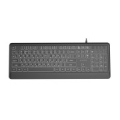 Gembird KB-UML-04-CYRL Slim wired backlight keyboard, black, Cyrillic layout